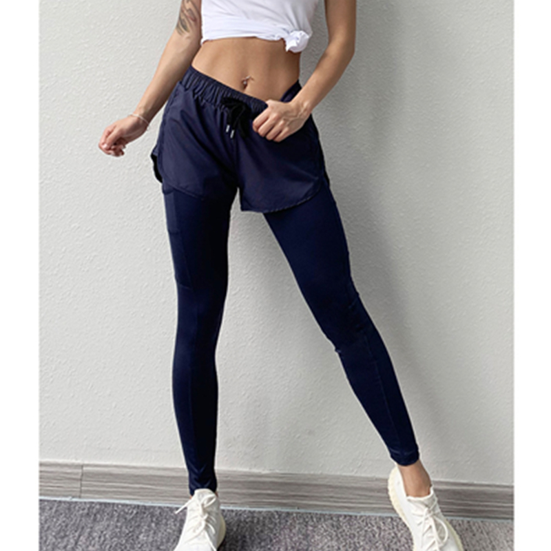 Ćwiczenie z modą damską Fałszywe dwuczęściowe spodnie do jogi do biegania